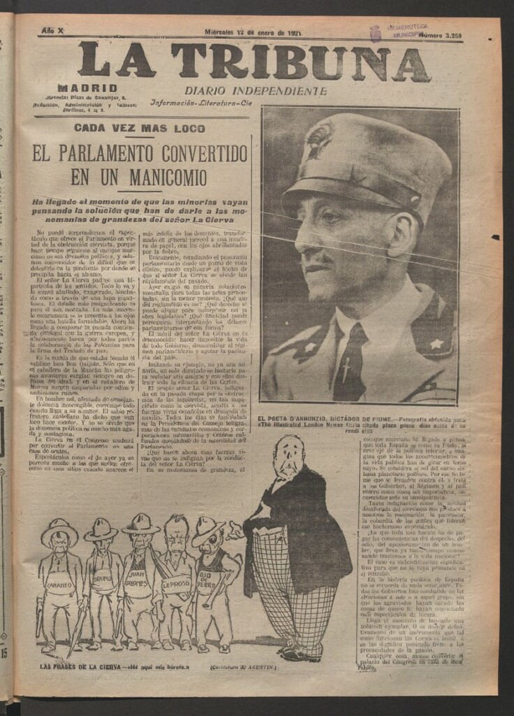 Miniatura de La Tribuna del 12 de enero de 1921