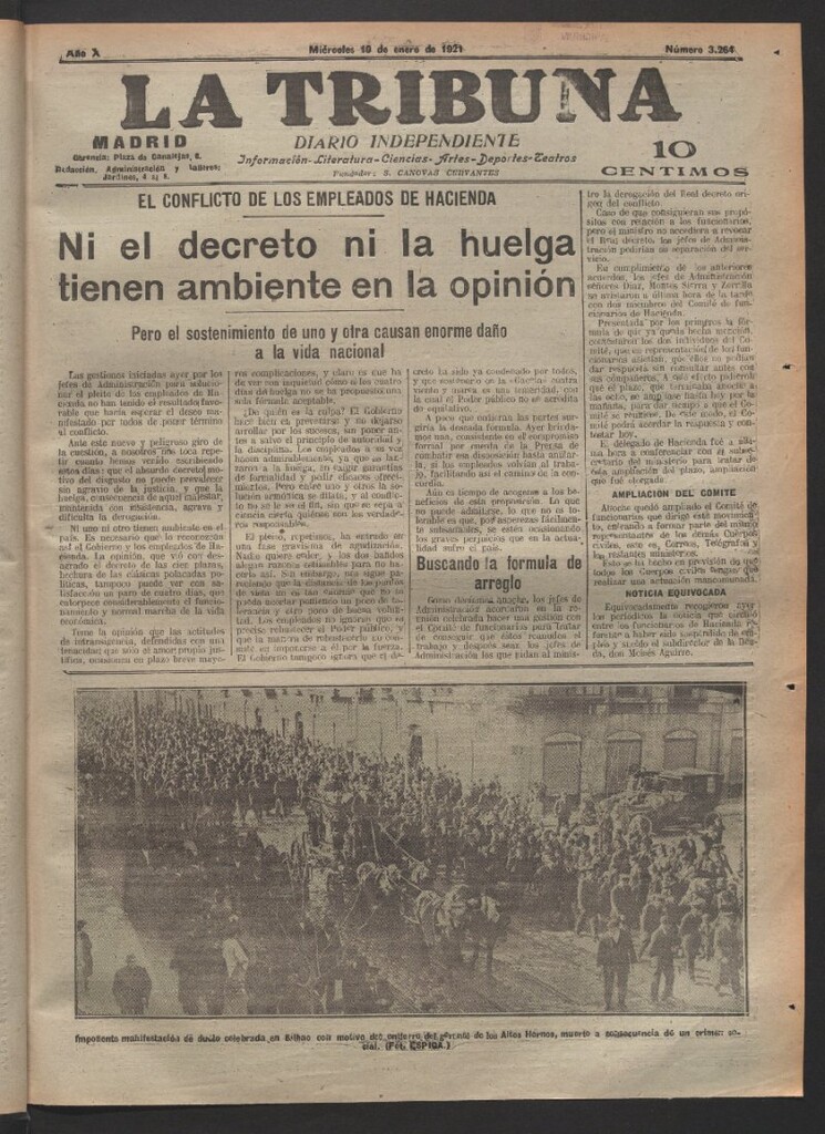 Miniatura de La Tribuna del 19 de enero de 1921
