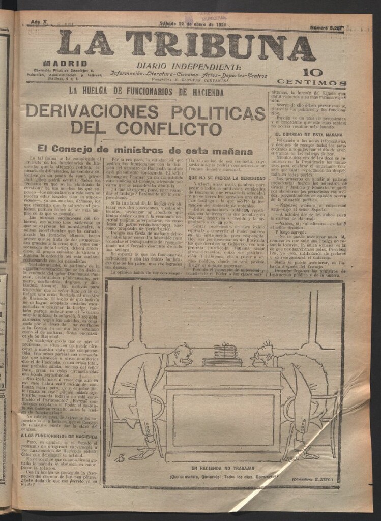 Miniatura de La Tribuna del 22 de enero de 1921