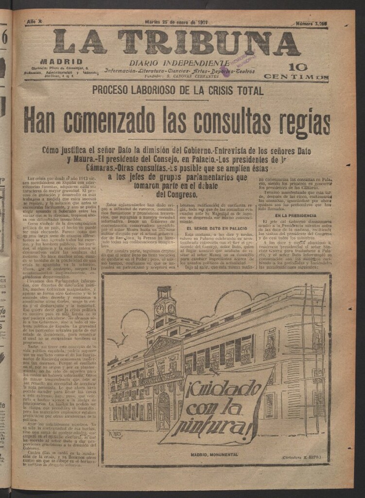 Miniatura de La Tribuna del 25 de enero de 1921