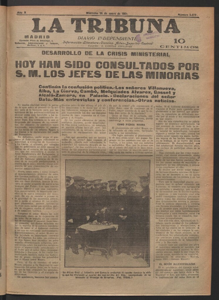 Miniatura de La Tribuna del 26 de enero de 1921