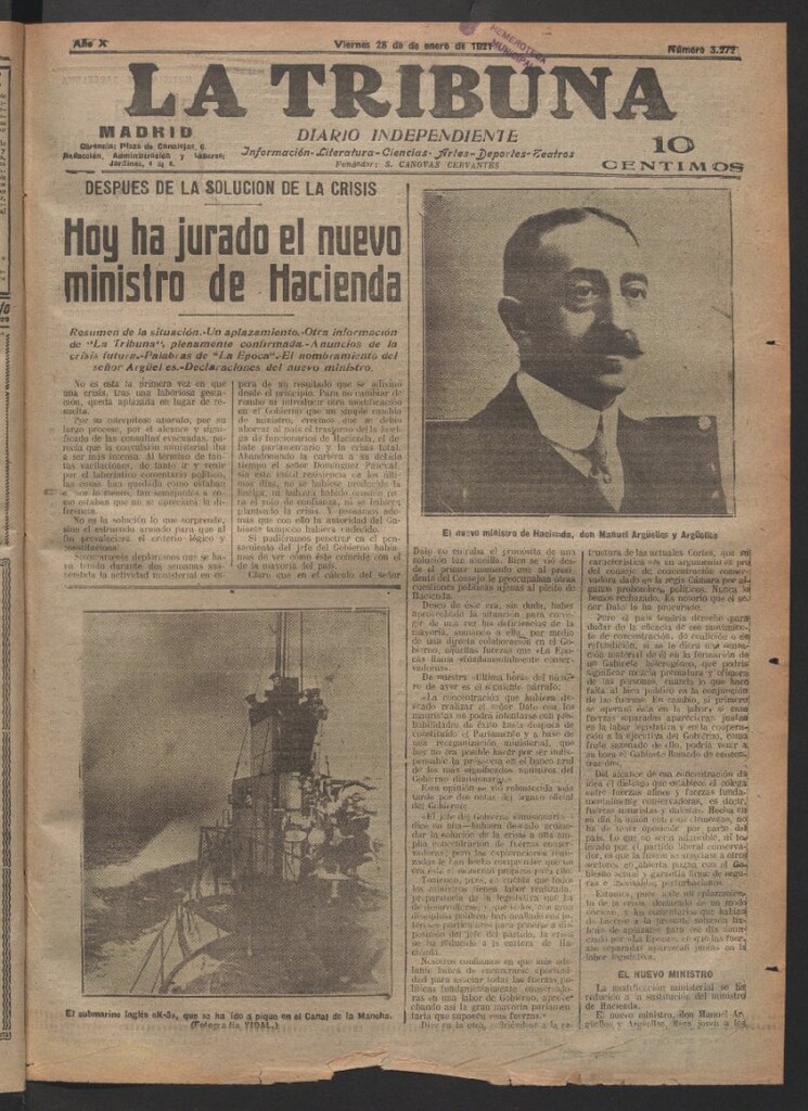 Miniatura de La Tribuna del 28 de enero de 1921