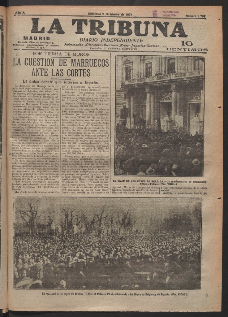 Miniatura de La Tribuna del 2 de febrero de 1921