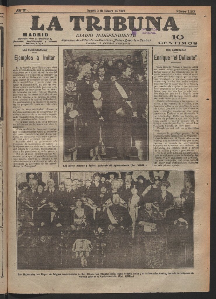 Miniatura de La Tribuna del 3 de febrero de 1921
