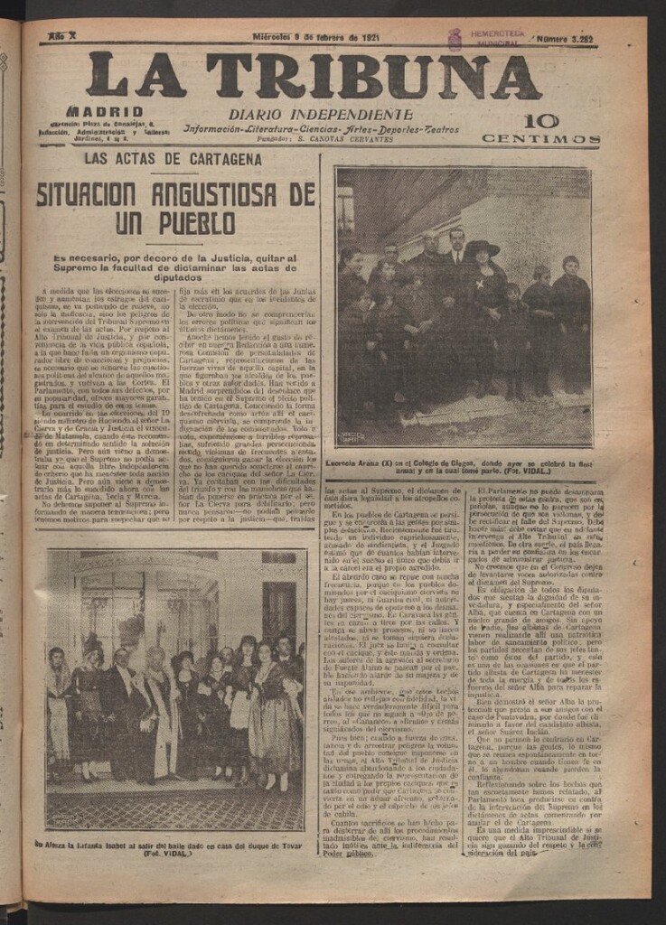 Miniatura de La Tribuna del 9 de febrero de 1921