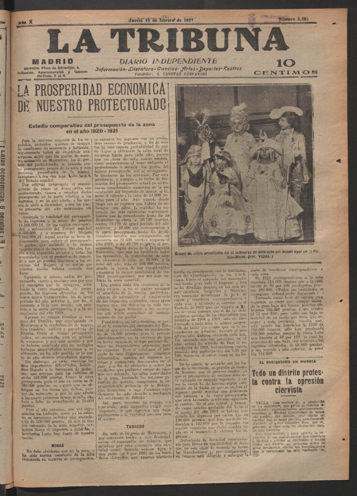 Miniatura de La Tribuna del 10 de febrero de 1921