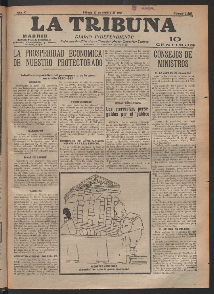Miniatura de La Tribuna del 12 de febrero de 1921