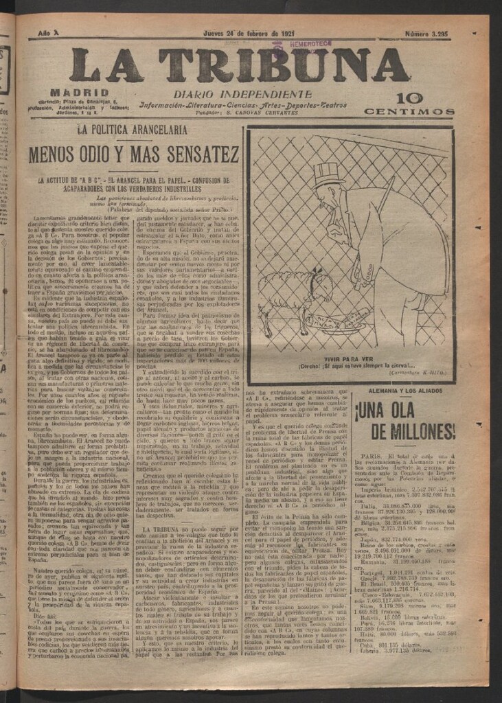 Miniatura de La Tribuna del 24 de febrero de 1921