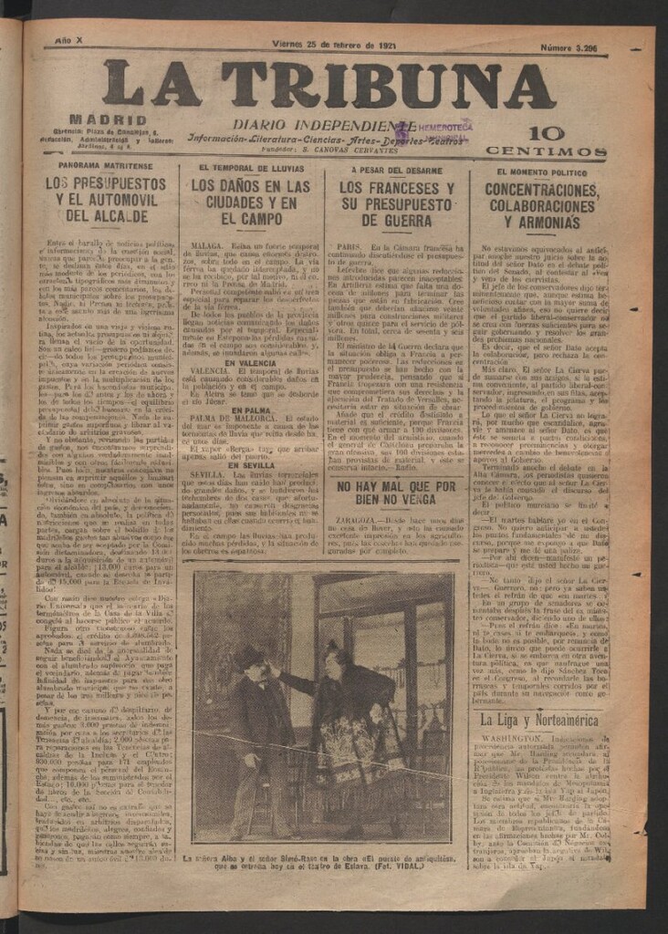 Miniatura de La Tribuna del 25 de febrero de 1921