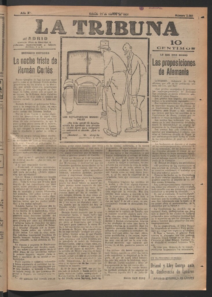 Miniatura de La Tribuna del 27 de febrero de 1921