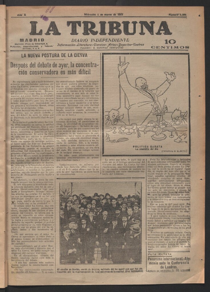 Miniatura de La Tribuna del 2 de marzo de 1921