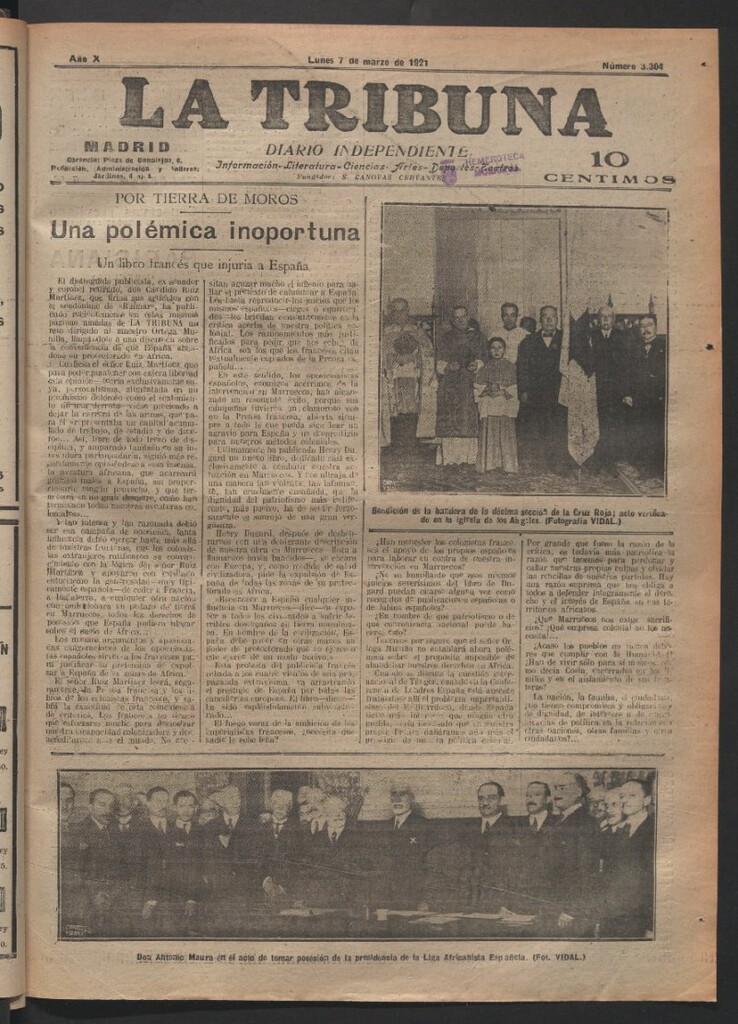 Miniatura de La Tribuna del 7 de marzo de 1921