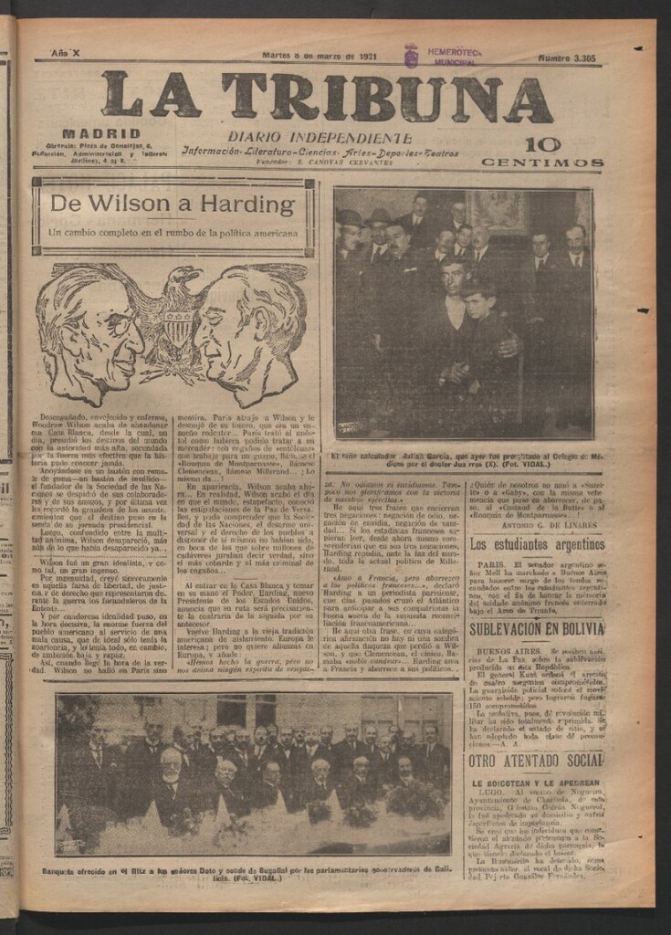 Miniatura de La Tribuna del 8 de marzo de 1921