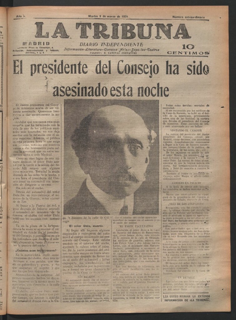 Miniatura de La Tribuna del 8 de marzo de 1921, número extraordinario
