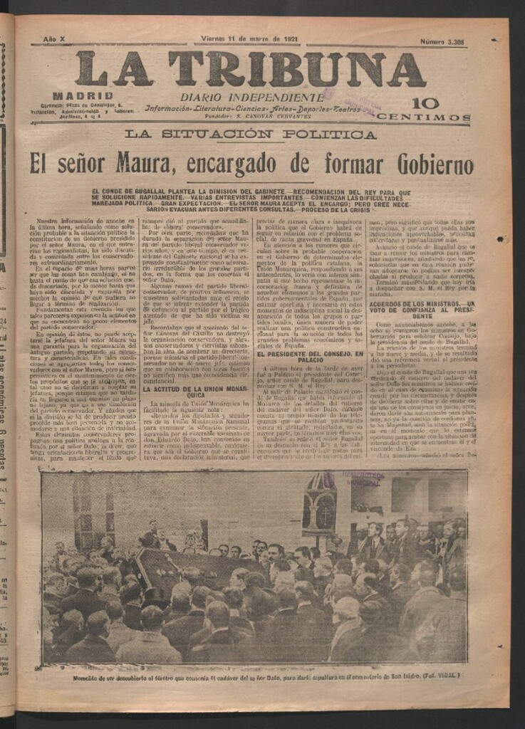 Miniatura de La Tribuna del 11 de marzo de 1921