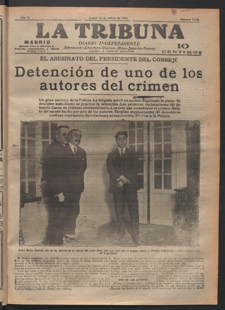 Miniatura de La Tribuna del 14 de marzo de 1921