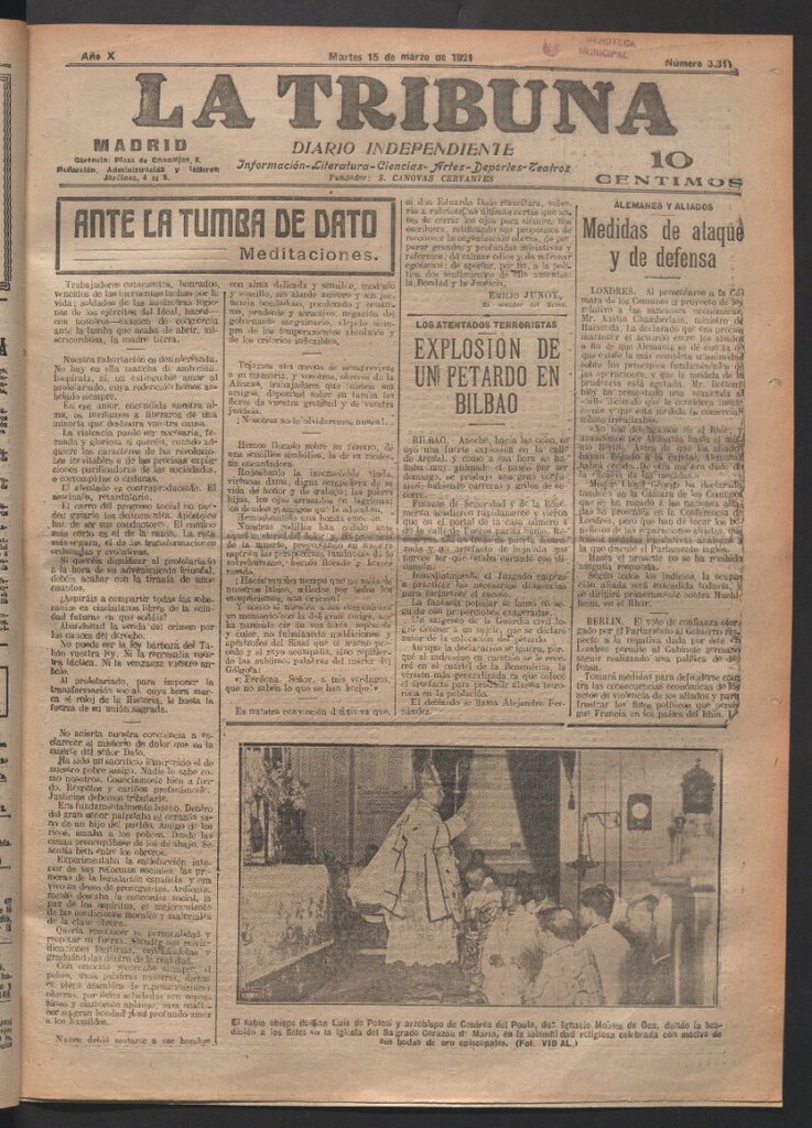 Miniatura de La Tribuna del 15 de marzo de 1921