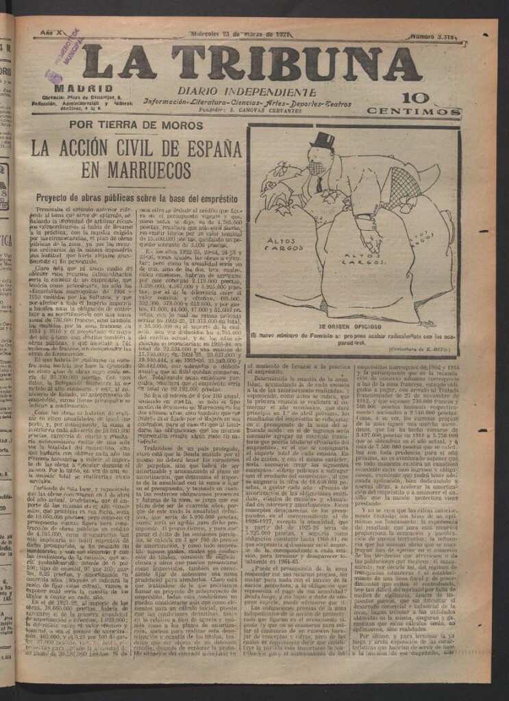 Miniatura de La Tribuna del 23 de marzo de 1921