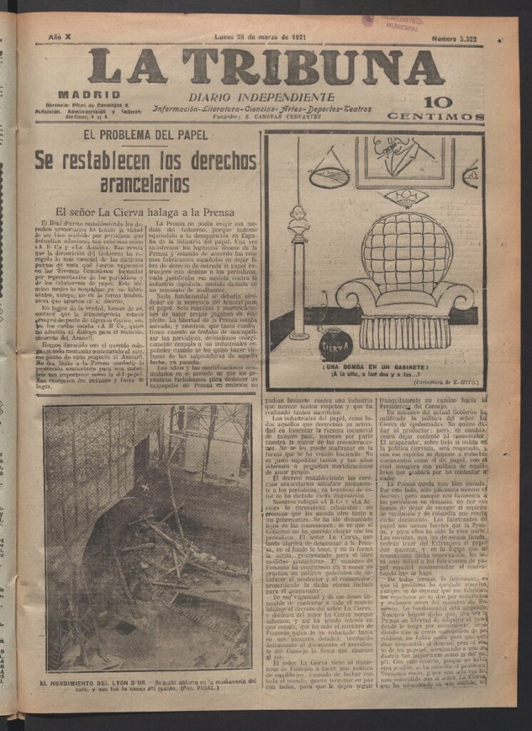 Miniatura de La Tribuna del 28 de marzo de 1921