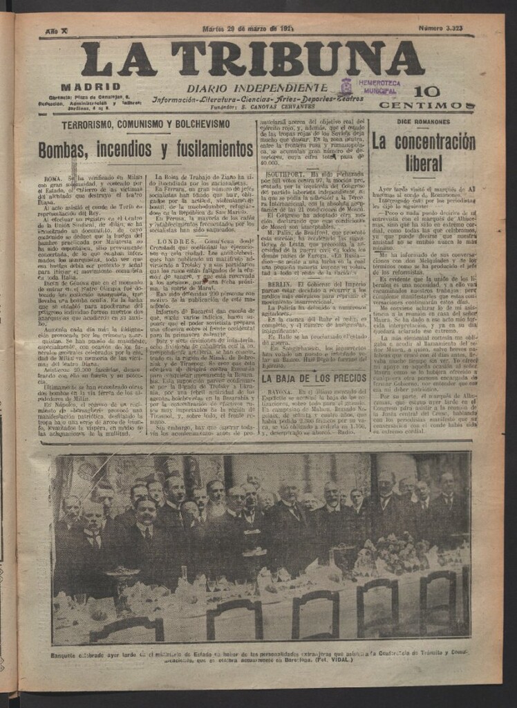 Miniatura de La Tribuna del 29 de marzo de 1921