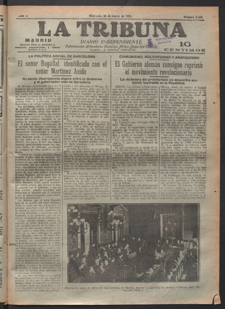 Miniatura de La Tribuna del 30 de marzo de 1921