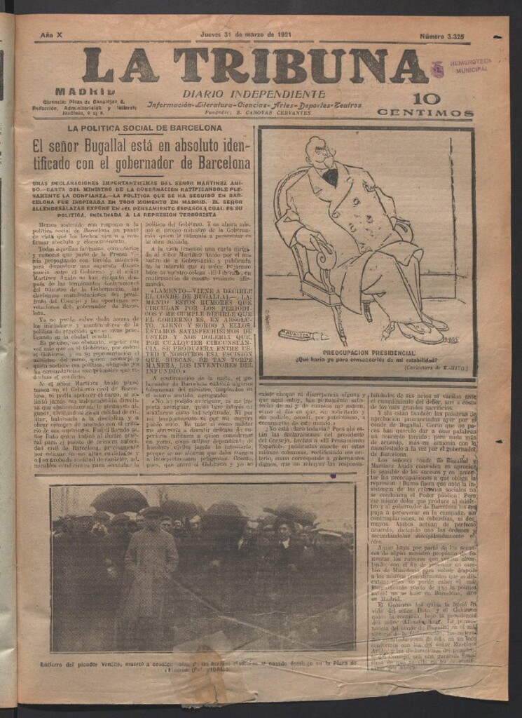 Miniatura de La Tribuna del 31 de marzo de 1921