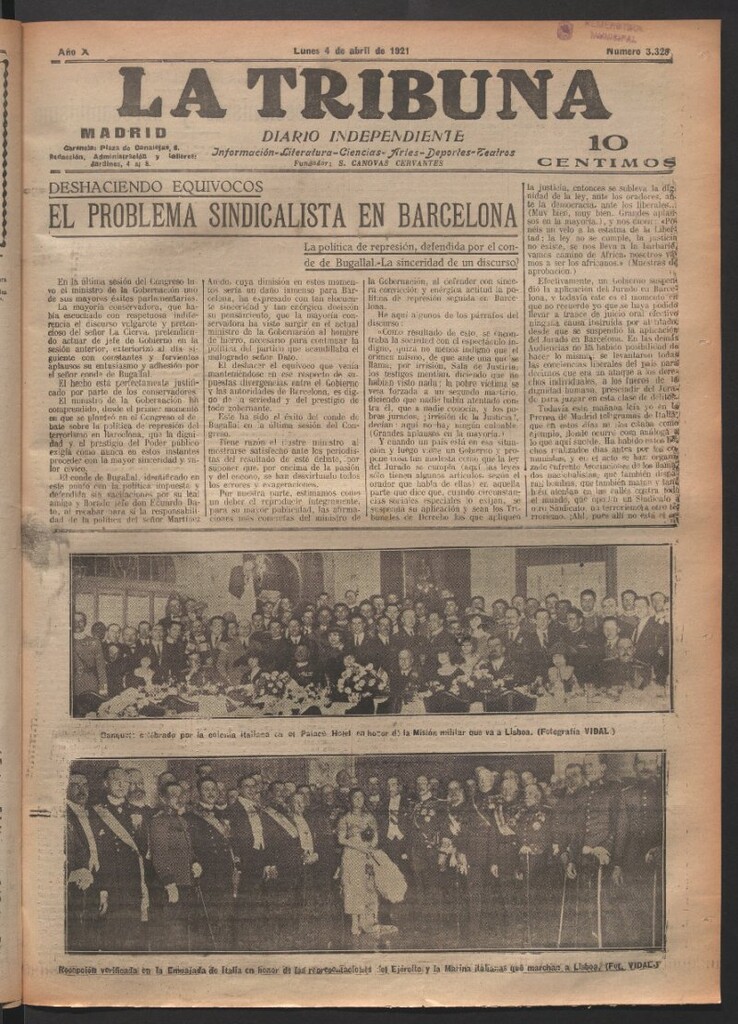 Miniatura de La Tribuna del 4 de abril de 1921