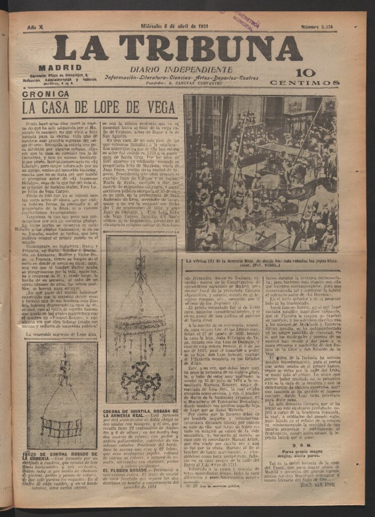 Miniatura de La Tribuna del 6 de abril de 1921