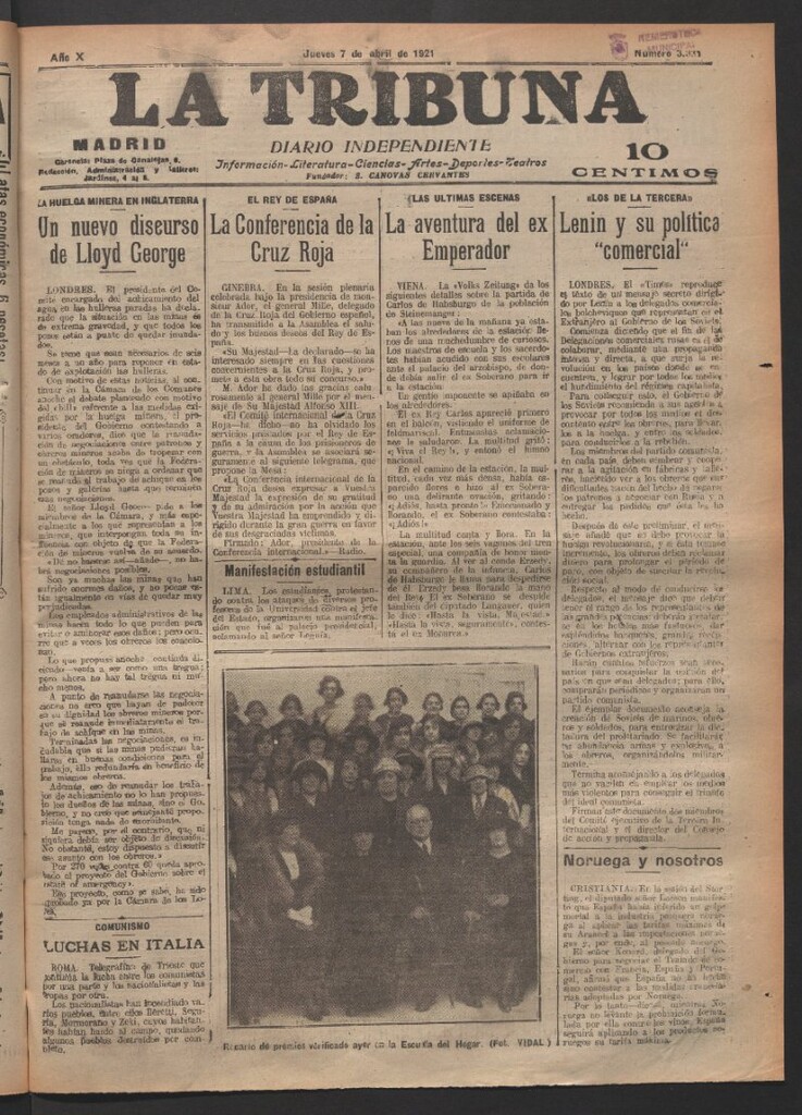 Miniatura de La Tribuna del 7 de abril de 1921