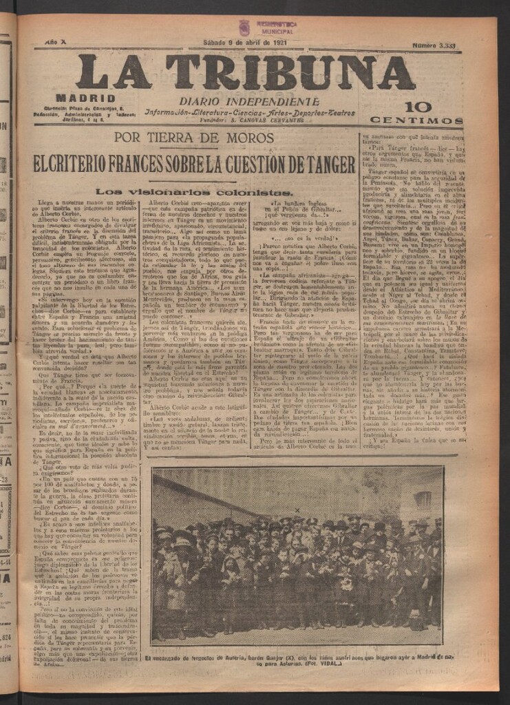 Miniatura de La Tribuna del 9 de abril de 1921