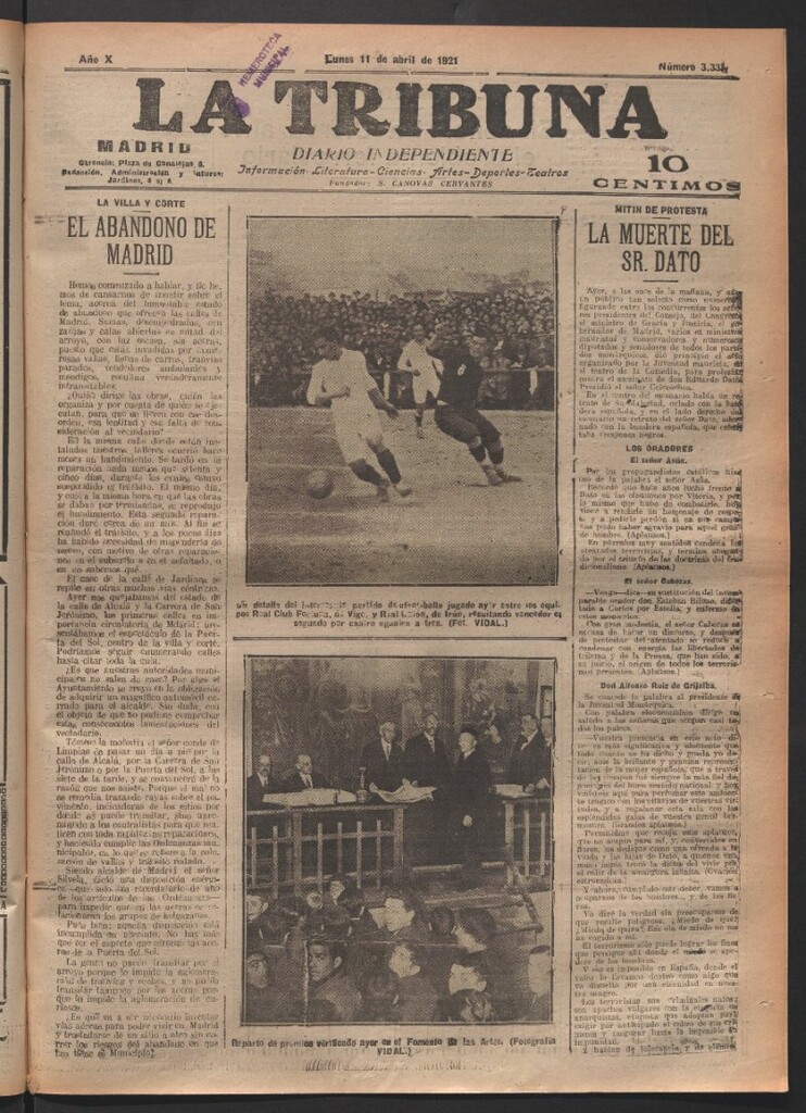 Miniatura de La Tribuna del 11 de abril de 1921