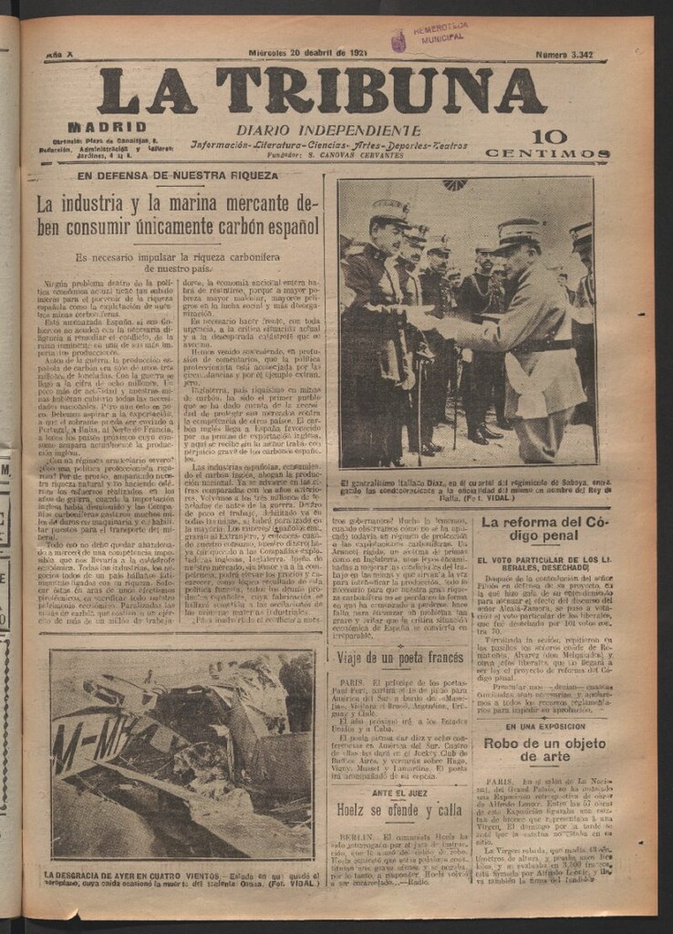Miniatura de La Tribuna del 20 de abril de 1921