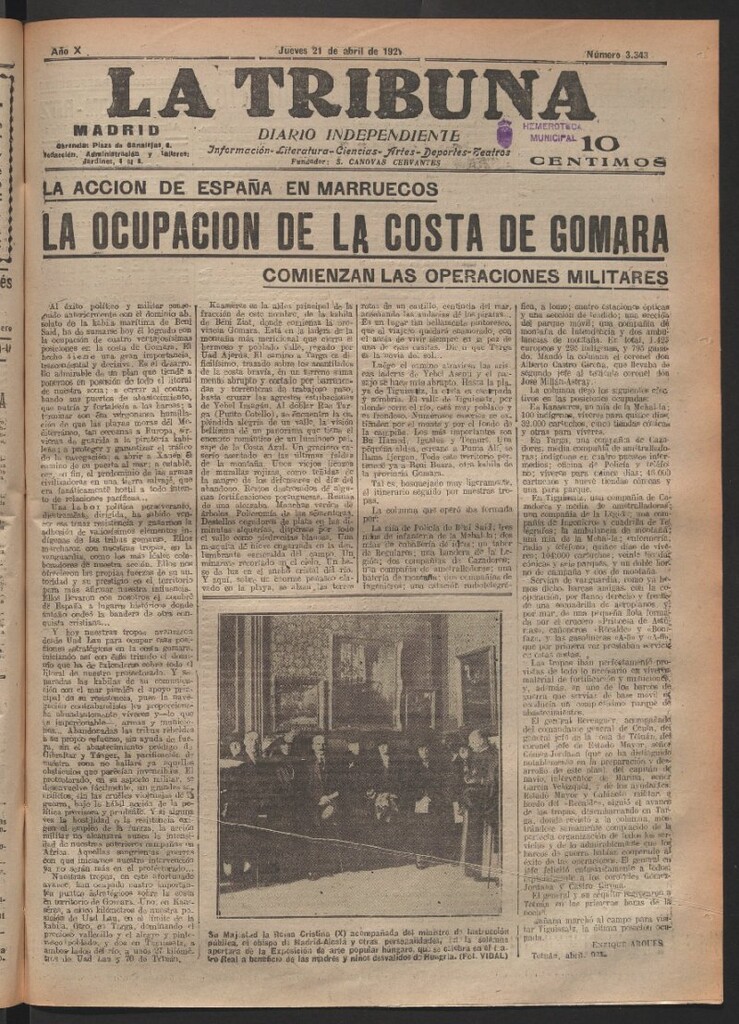 Miniatura de La Tribuna del 21 de abril de 1921