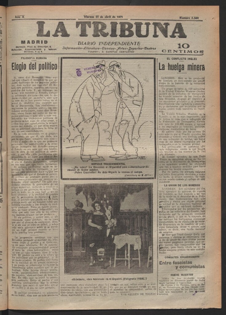 Miniatura de La Tribuna del 22 de abril de 1921