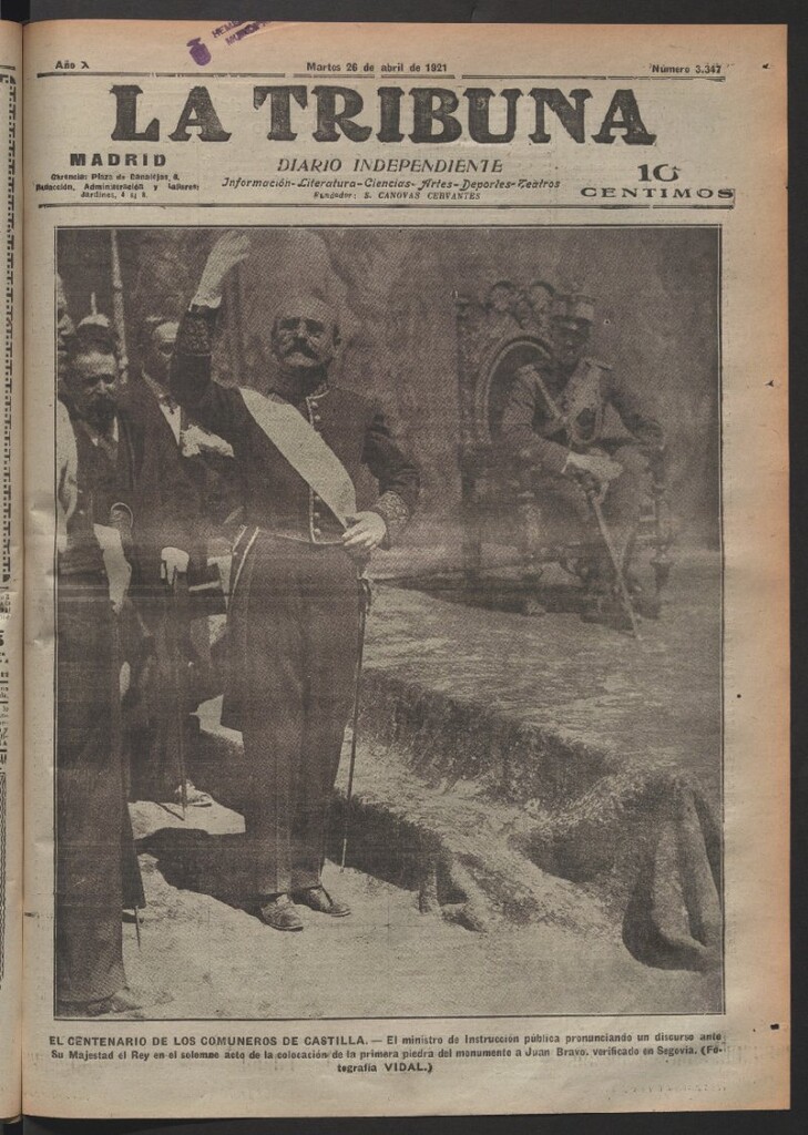 Miniatura de La Tribuna del 26 de abril de 1921