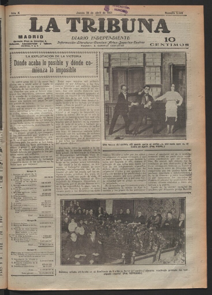 Miniatura de La Tribuna del 28 de abril de 1921