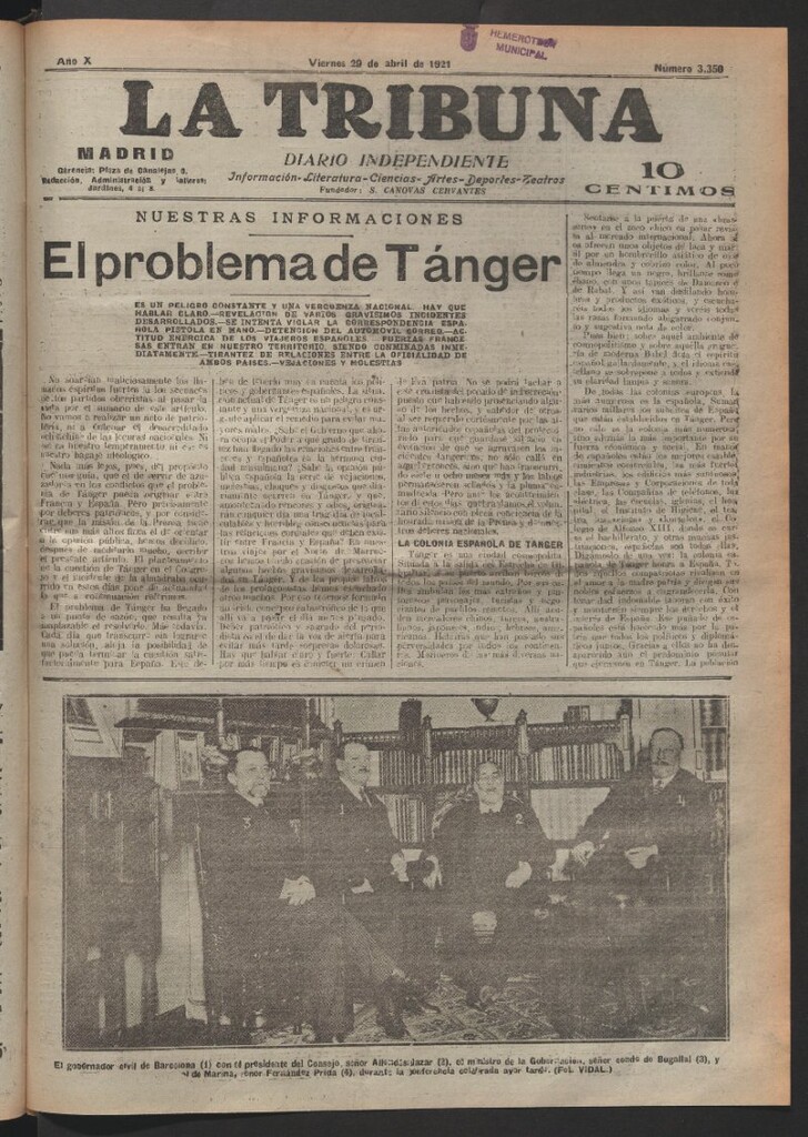 Miniatura de La Tribuna del 29 de abril de 1921