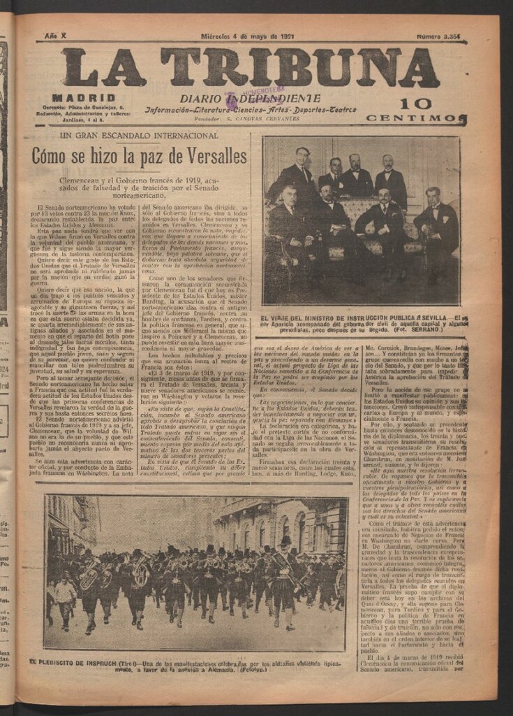 Miniatura de La Tribuna del 4 de mayo de 1921