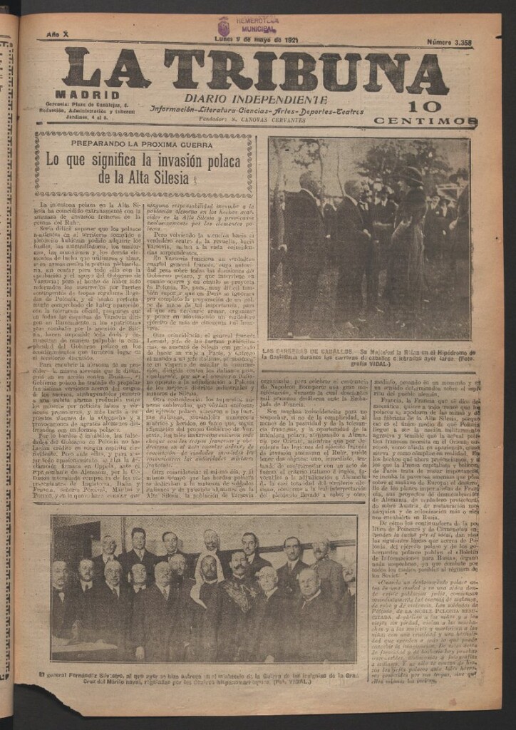 Miniatura de La Tribuna del 9 de mayo de 1921