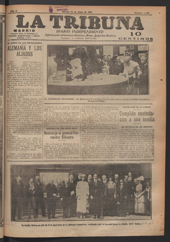 Miniatura de La Tribuna del 10 de mayo de 1921