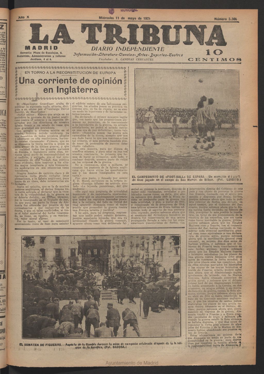 Miniatura de La Tribuna del 11 de mayo de 1921
