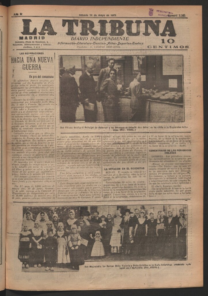 Miniatura de La Tribuna del 14 de mayo de 1921