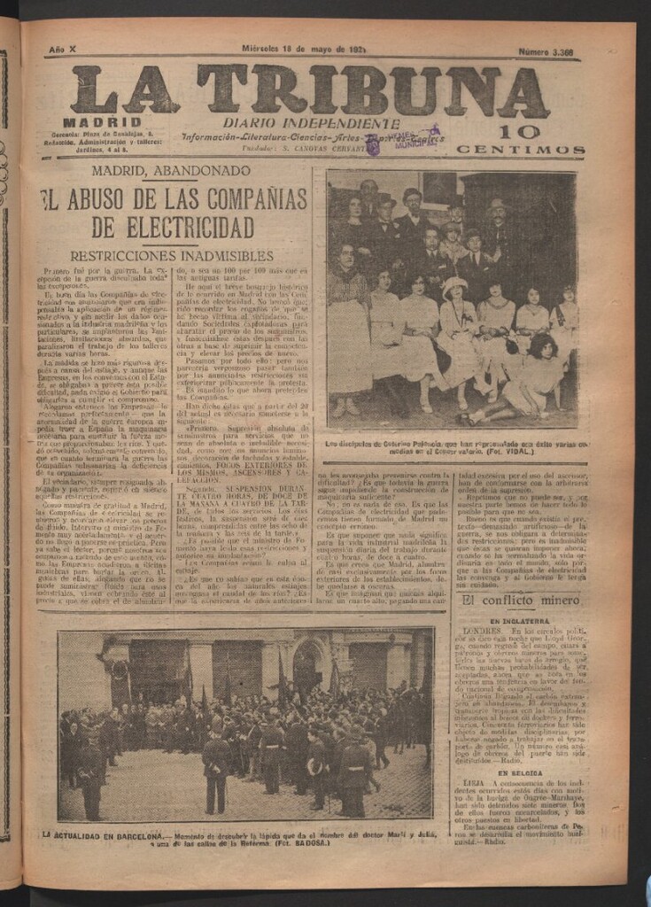 Miniatura de La Tribuna del 18 de mayo de 1921