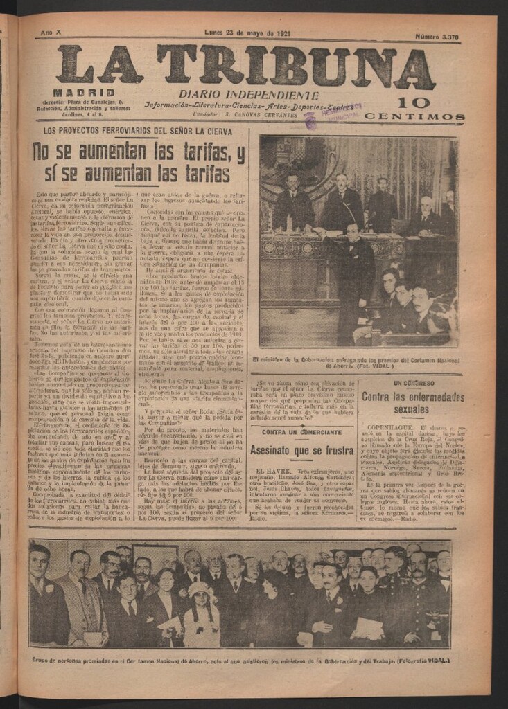 Miniatura de La Tribuna del 23 de mayo de 1921