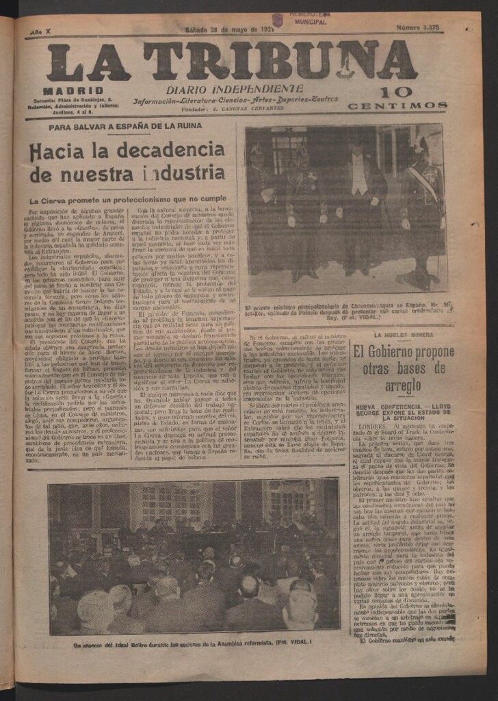 Miniatura de La Tribuna del 28 de mayo de 1921