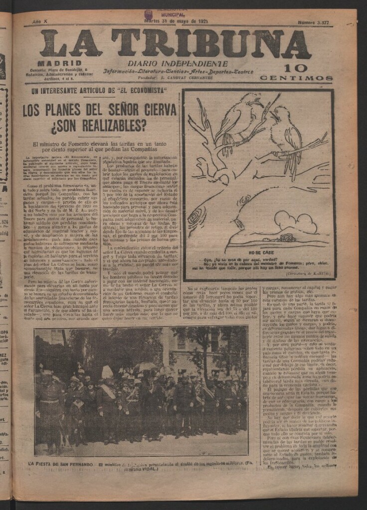 Miniatura de La Tribuna del 31 de mayo de 1921