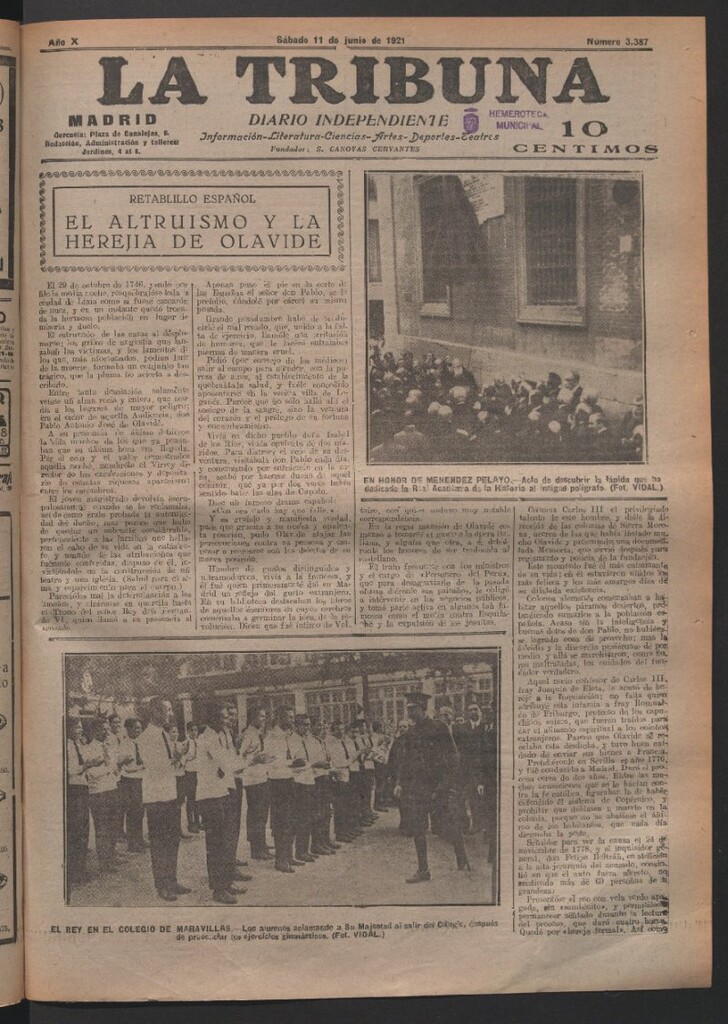 Miniatura de La Tribuna del 11 de junio de 1921