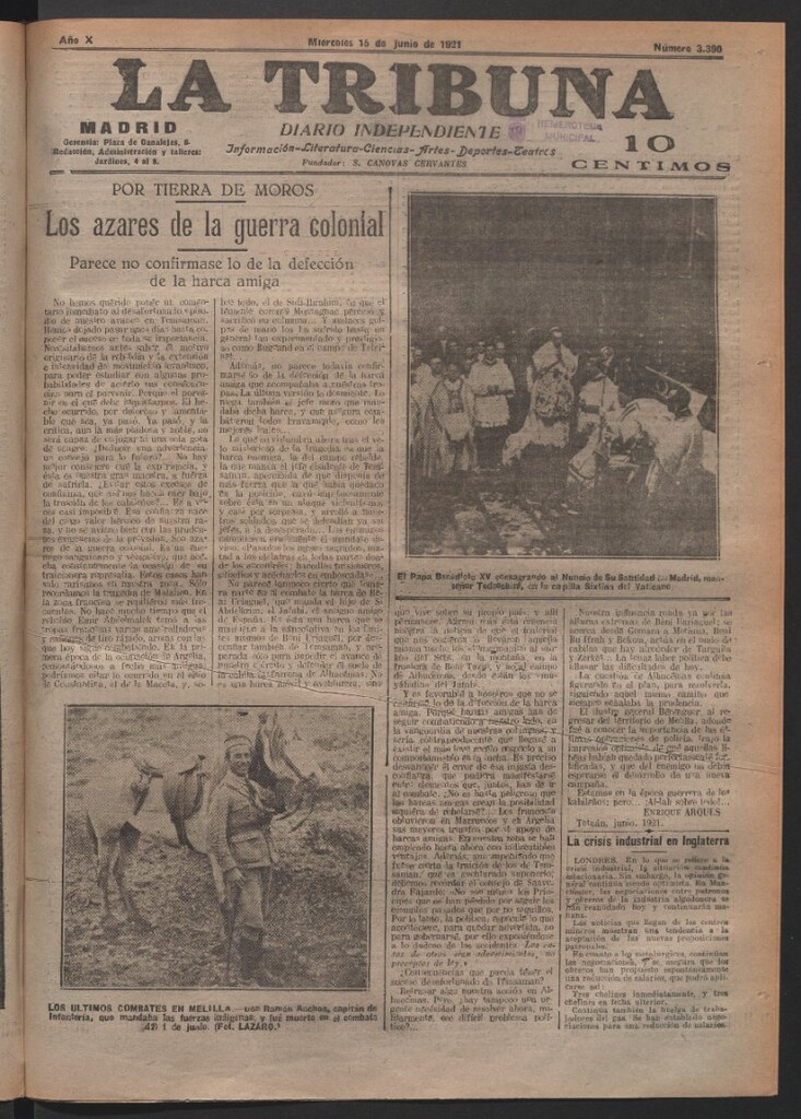 Miniatura de La Tribuna del 15 de junio de 1921