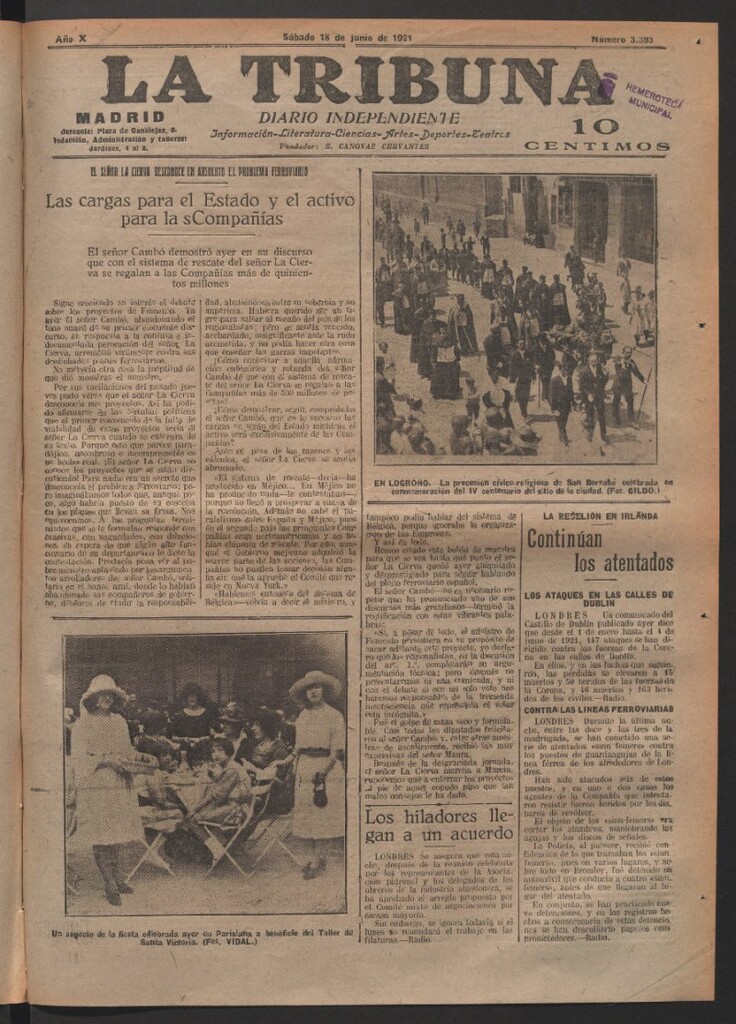 Miniatura de La Tribuna del 18 de junio de 1921