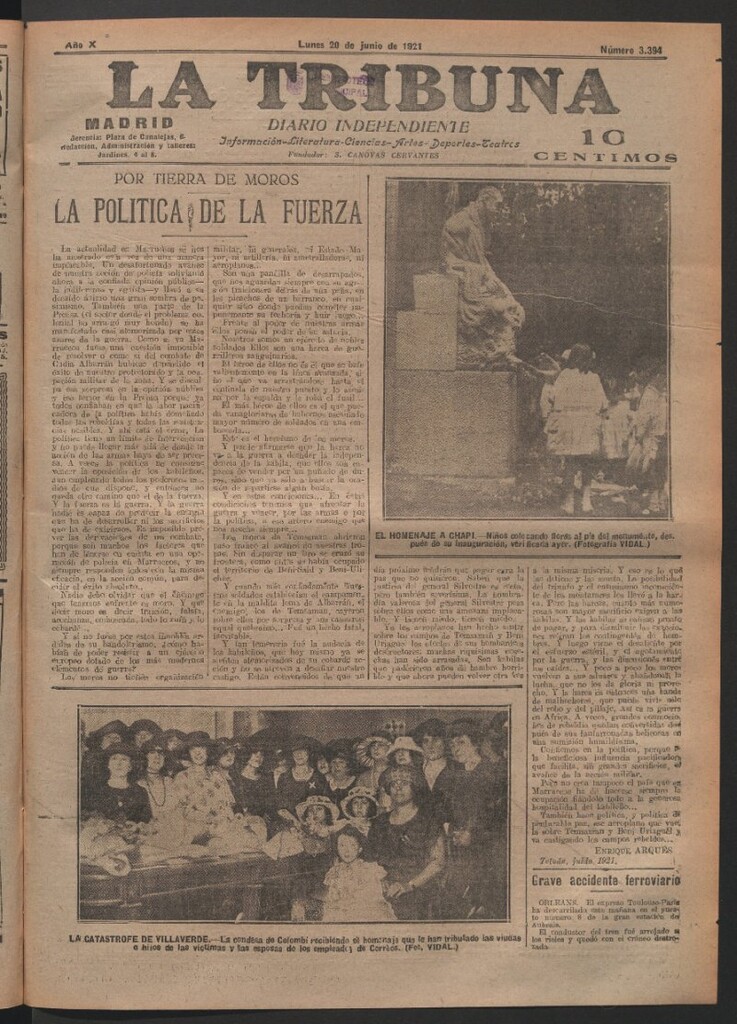Miniatura de La Tribuna del 20 de junio de 1921